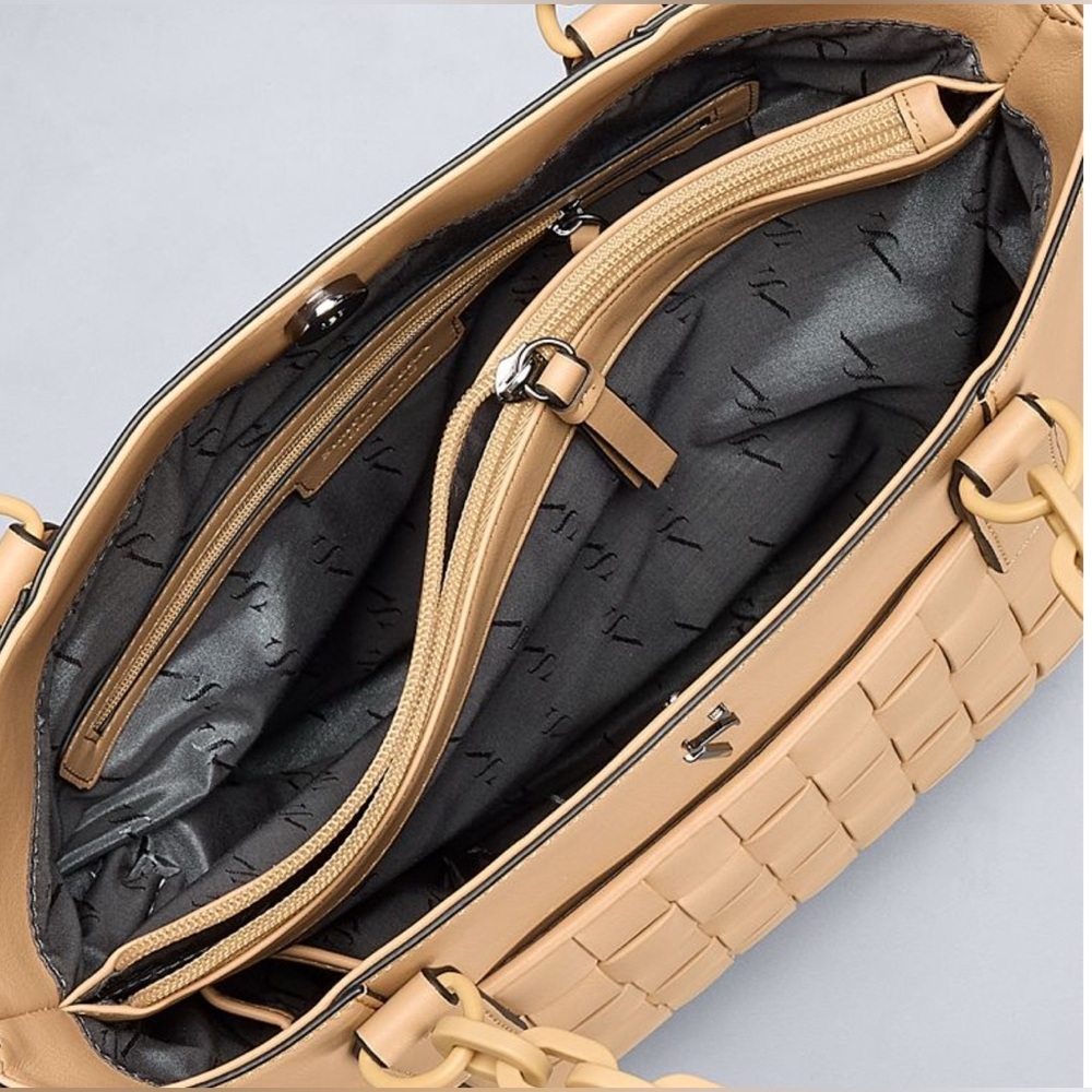 Simply Vera Vera Wang Beige Woven Tote Bag - Picture 4 of 14